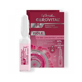 Fiola 10 % Acid Hialuronic 4D, Ser Concentrat Antirid cu Efect Optic Instant, 2 ml, Gerovital H3 Evolution