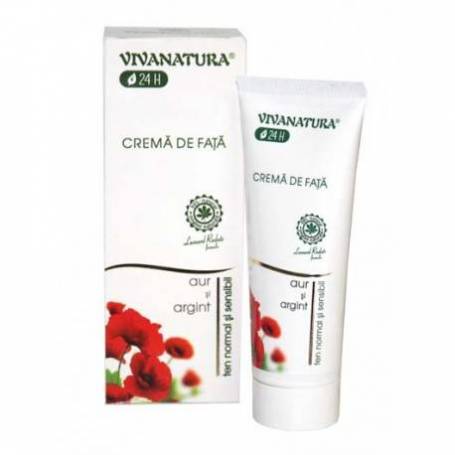 Crema de fata cu aur si argint pentru ten normal si sensibil - 75 ml - Vivanatura