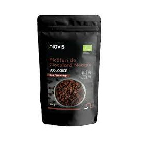 Picaturi de ciocolata neagra, eco-bio, 125 g, Niavis