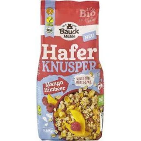 Musli crocant cu ovaz, mango si zmeura, fara gluten, eco-bio, 285 g, BauckHof