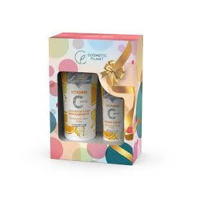 Set Lotiune de corp revigoranta, 200 ml + Crema de maini, 75 ml, Vitamin C Plus, Cosmetic Plant