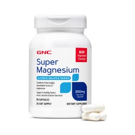 Super Magneziu Formula Avansata Cu Glicinat, Malat Si Taurat Pentru Absorbtie Superioara, 300 Mg, 90 cps, GNC