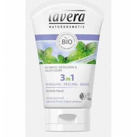 Demachiant 3 in 1, Curatare - Peeling - Masca eco-bio, 125ml - Lavera