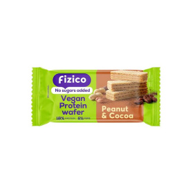 Napolitana proteica vegana cu crema de arahide si cacao, Fizico Vegan Protein Wafer, fara zahar, 40 g, Sly Nutritia