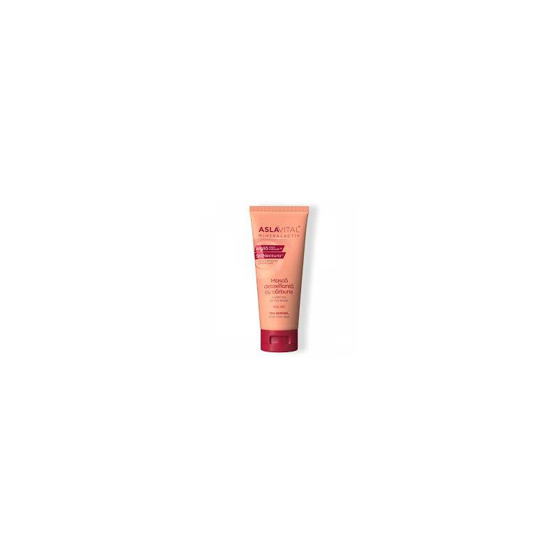 Masca Detoxifianta Peel-Off cu Carbune, Curatare Profunda si intinerire pentru Tenul Sensibil, 100 ml, Aslavital Mineralactiv