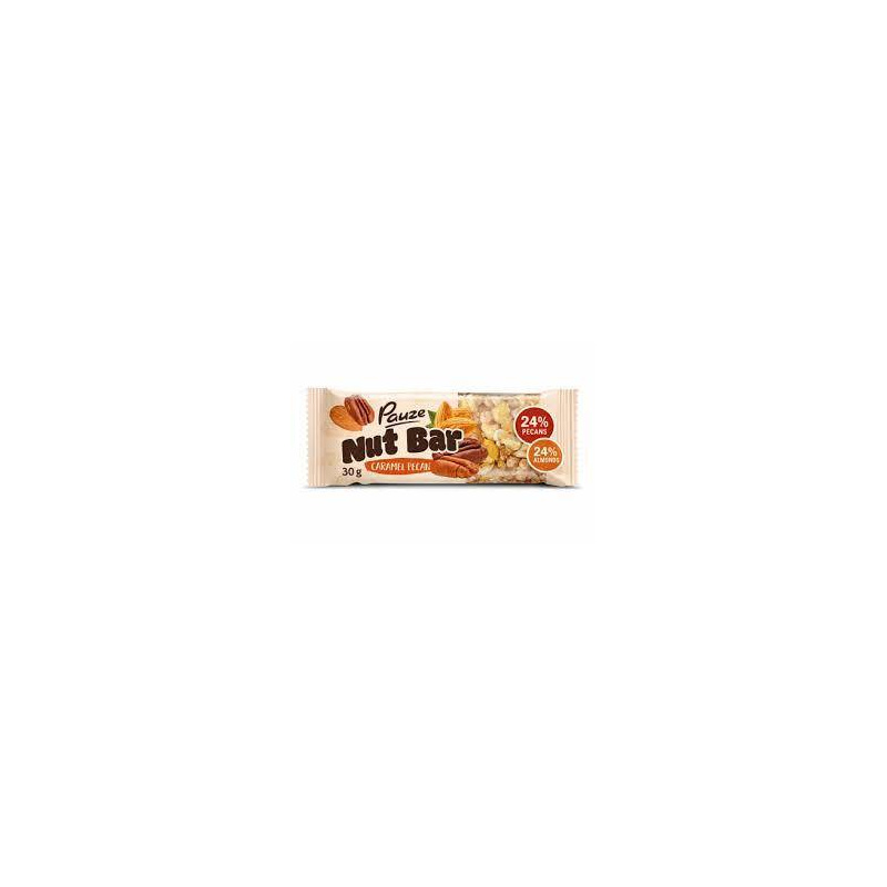 Baton cu Nuci Pecan, Migdale, Arahide cu aroma de caramel sarat, 30 g, Nova Plus