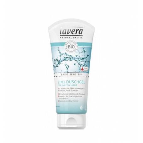 Gel de dus 2 in 1 tub - Basis Sensitiv 200ml - Lavera