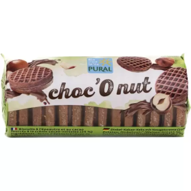 Biscutiti cu crema de alune, eco-bio, 85 g, Pural