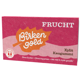 Guma de mestecat cu fructe, 12 drajeuri, 17 g, Birkengold