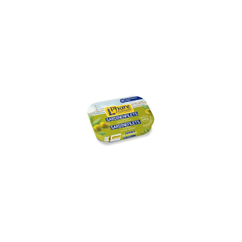 File de sardine in ulei de masline extravirgin, eco-bio, 100 g, Phare