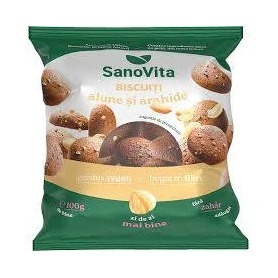 Biscuiti cu Alune si Arahide, fara Zahar, 100 g, SANOVITA