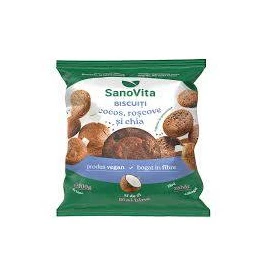 Biscuiti cu Cocos, Roscove si Chia, 100 g, Sanovita