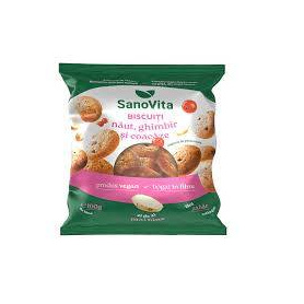 Biscuiti cu Naut, Ghimbir si Coacaze, fara zahar, 100 g, Sanovita