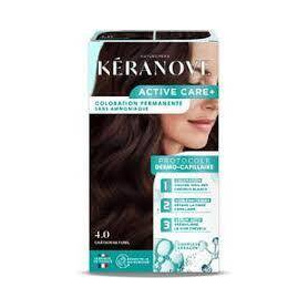 Vopsea permanenta pentru par, fara amoniac, 100 % acoperire fire albe, saten natural, Keranove