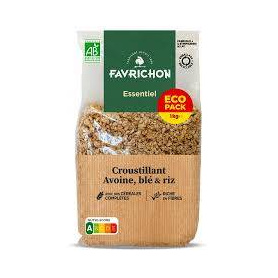 Musli crocant cu cereale integrale, eco-bio, 1000 g, Favrichon