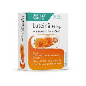 Luteina 24 mg + Zeaxantina si Zinc, 90 capsule vegetale, Rotta Natura