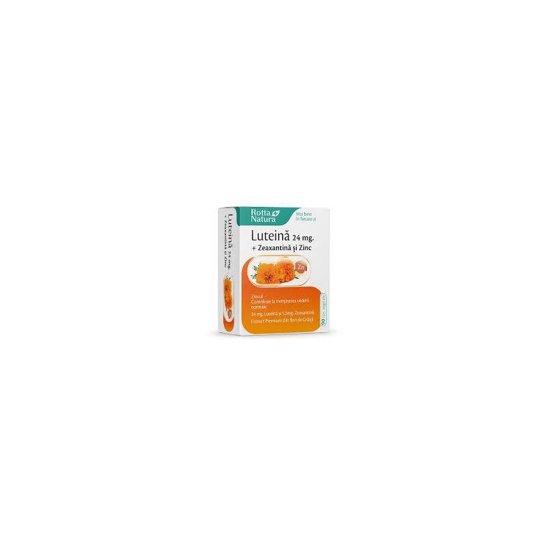 Luteina 24 mg + Zeaxantina si Zinc, 30 capsule vegetale, Rotta Natura
