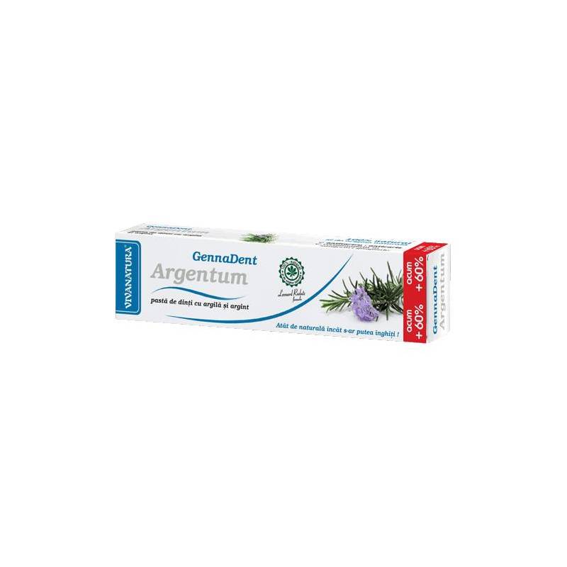 Pasta de dinti GennaDent Argentum 80ml - Vivanatura