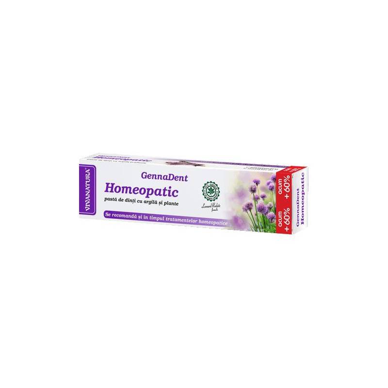 Pasta de dinti GennaDent Homeopatic 80ml - Vivanatura