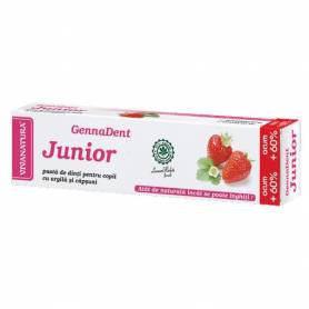 Pasta de dinti GennaDent Junior Capsuni 80ml - Vivanatura