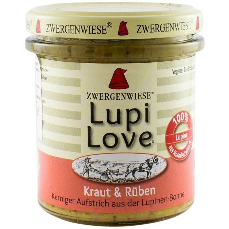 Pate vegetal din lupin cu varza acra si morcovi - eco-bio 165g -