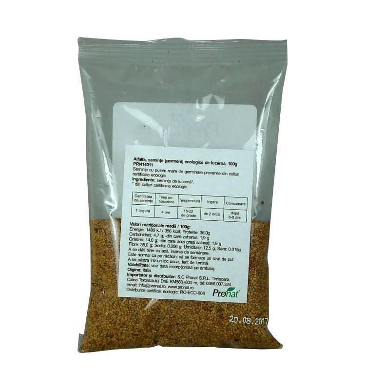 Alfalfa - Seminte De Lucerna Pt Germinat - Eco-bio 100g - Pronat