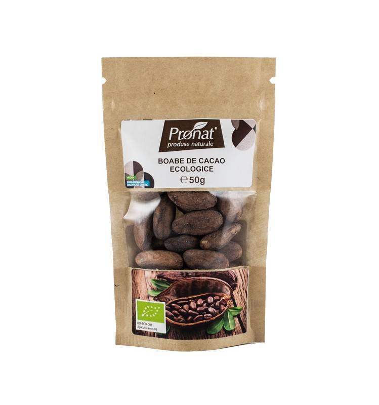 Boabe de cacao raw - eco-bio 50g - pronat