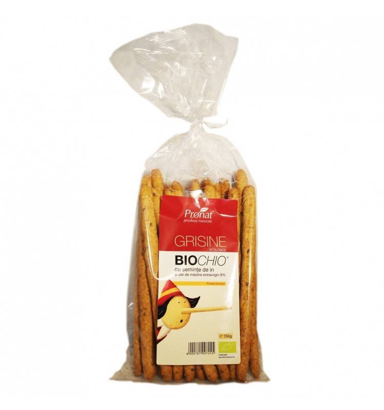 Biochio - grisine cu seminte de in si ulei de masline - eco-bio 150g - pronat