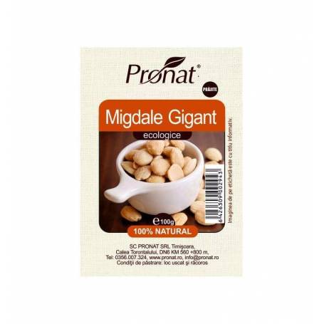 Migdale gigant prajite - eco-bio 100g - Pronat
