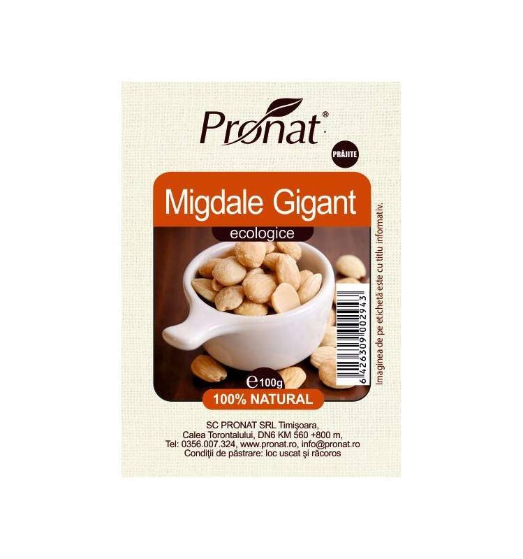 Migdale gigant prajite - eco-bio 100g - pronat