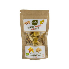 Mix exotic de curry, caju, ananas, mango si banane - eco-bio 30g - Pronat