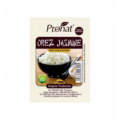 Orez Thailandez Jasmine, bob lung aromatic - 500g - Pronat