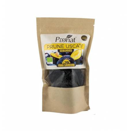 Prune uscate, fara samburi - eco-bio 150g - Pronat