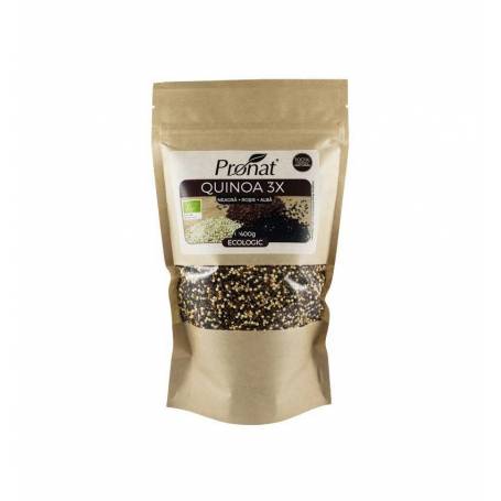 QUINOA 3X - amestec BIO de quinoa (neagra, rosie si alba), 400g - Pronat