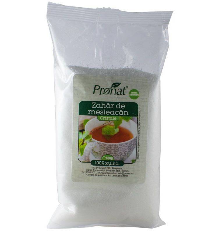 Xylitol - zahar de mesteacan cristale 100%, 500g - pronat