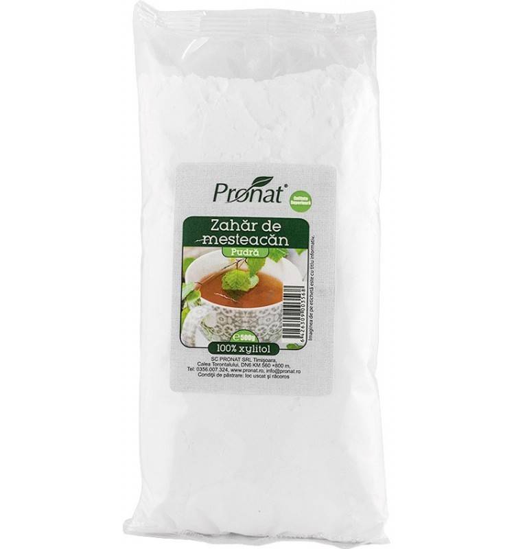 Xylitol - zahar de mesteacan pudra 100%, 500g - pronat