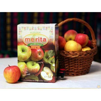 Suc de mere bio 3l - merita bio