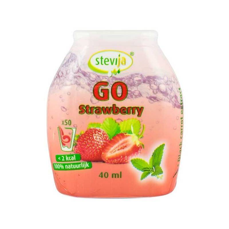 SteviJa GO - Indulcitor pe baza de stevia cu aroma de capsuni, 40ml