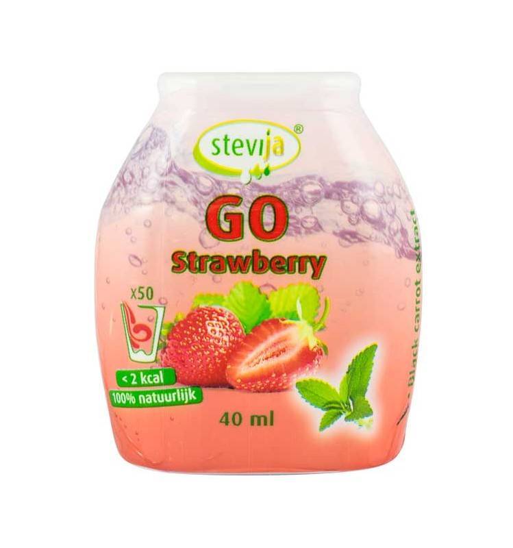 Stevija go - indulcitor pe baza de stevia cu aroma de capsuni, 40ml - stevija