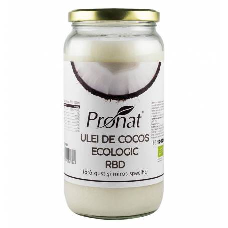 Ulei de cocos NEHIDROGENAT- DEZODORIZAT 1000ml - ECO-BIO - PRONAT