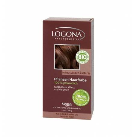 Vopsea de par 100% naturala - Castaniu 100g - Logona