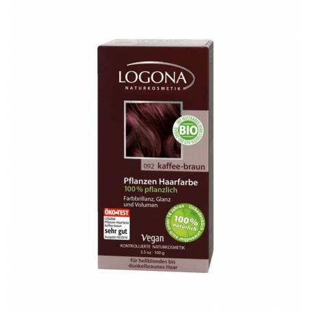 Vopsea de par 100 % naturala - Maro cafea, 100g - Logona