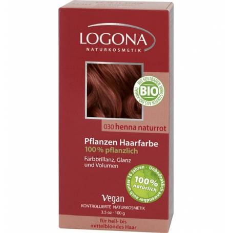 Vopsea de par 100% naturala - Rosu henna 100g - Logona