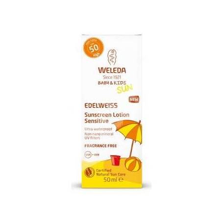 Crema de soare cu floare de colt Baby  Kids SPF 50 Sensitive 50ml - WELEDA