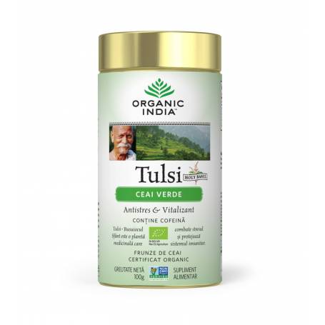 Ceai Tulsi cu Ceai Verde 100g - ORGANIC INDIA