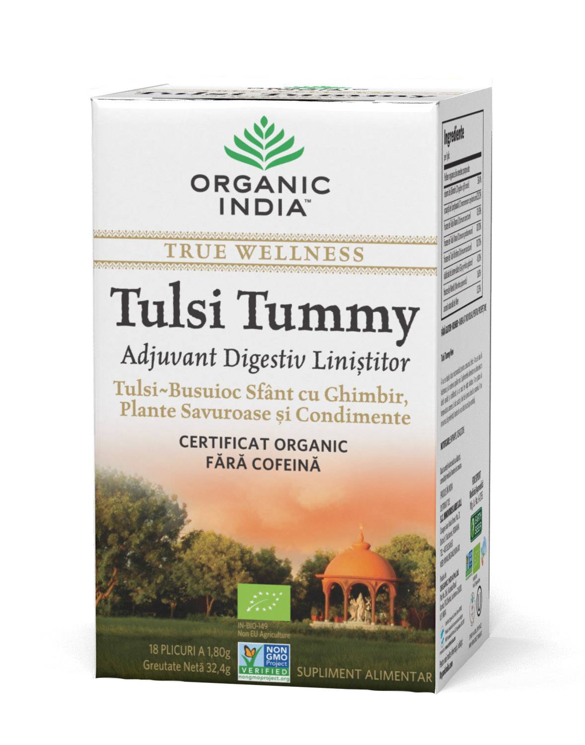 Ceai digestiv tulsi tummy 18pl - organic india