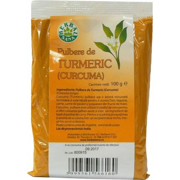 Turmeric - curcuma pulbere 100g - herbavit