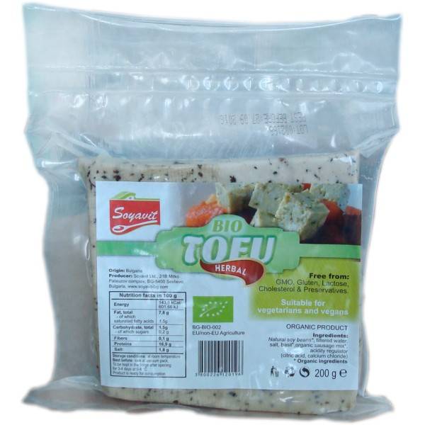 Tofu cu verdeturi bio 200g - soyavit