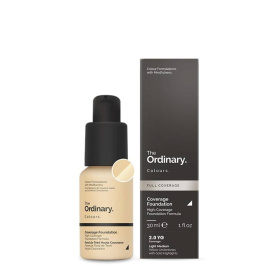 Fond de ten cu acoperire mare Coverage Foundation The Ordinary SPF 15, 30ml, Deciem - 2.0 YG (light medium)