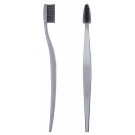 Periuta de dinti organica medium - soft, BioBrush - gri